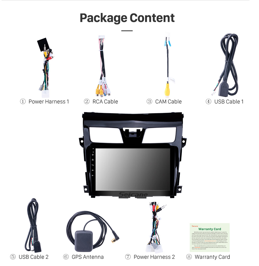 Seicane 9 Inch aftermarket Android 8.1 HD Touch Screen GPS Navigation system For 2013-2017 Nissan TEANA /Nissan Altima with USB Bluetooth Radio Support 3G WiFi DVR OBD II Rear camera Steering Wheel Control Seicane 9 Inch aftermarket Android 8.1 HD Touch Screen GPS Navigation system For 2013-2017 Nissan TEANA /Nissan Altima with USB Bluetooth Radio Support 3G WiFi DVR OBD II Rear camera Steering Wheel Control