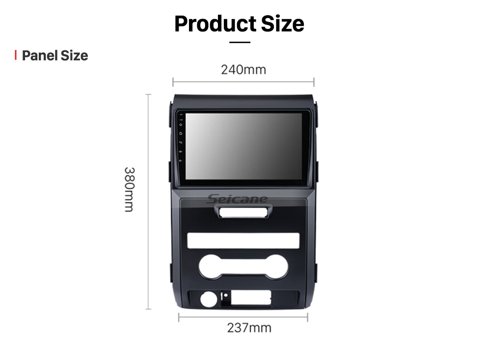 Seicane Beliebtes 9-Zoll-Autoradio für 2009 2010 2011 2012 Ford F150 Raptor LHD Hign-Version mit Bluetooth HD Touchscreen GPS-Navigationsunterstützung Carplay DAB + OBD2 Rückfahrkamera