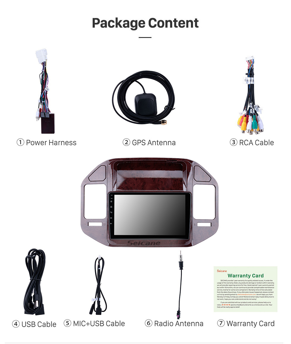 Seicane Android 11.0 para 2004-2011 Mitsubishi V73 Pajero Radio com Bluetooth 9 polegadas HD Touchscreen Sistema de navegação GPS Suporte para Carplay DSP Seicane Android 11.0 para 2004-2011 Mitsubishi V73 Pajero Radio com Bluetooth 9 polegadas HD Touchscreen Sistema de navegação GPS Suporte para Carplay DSP