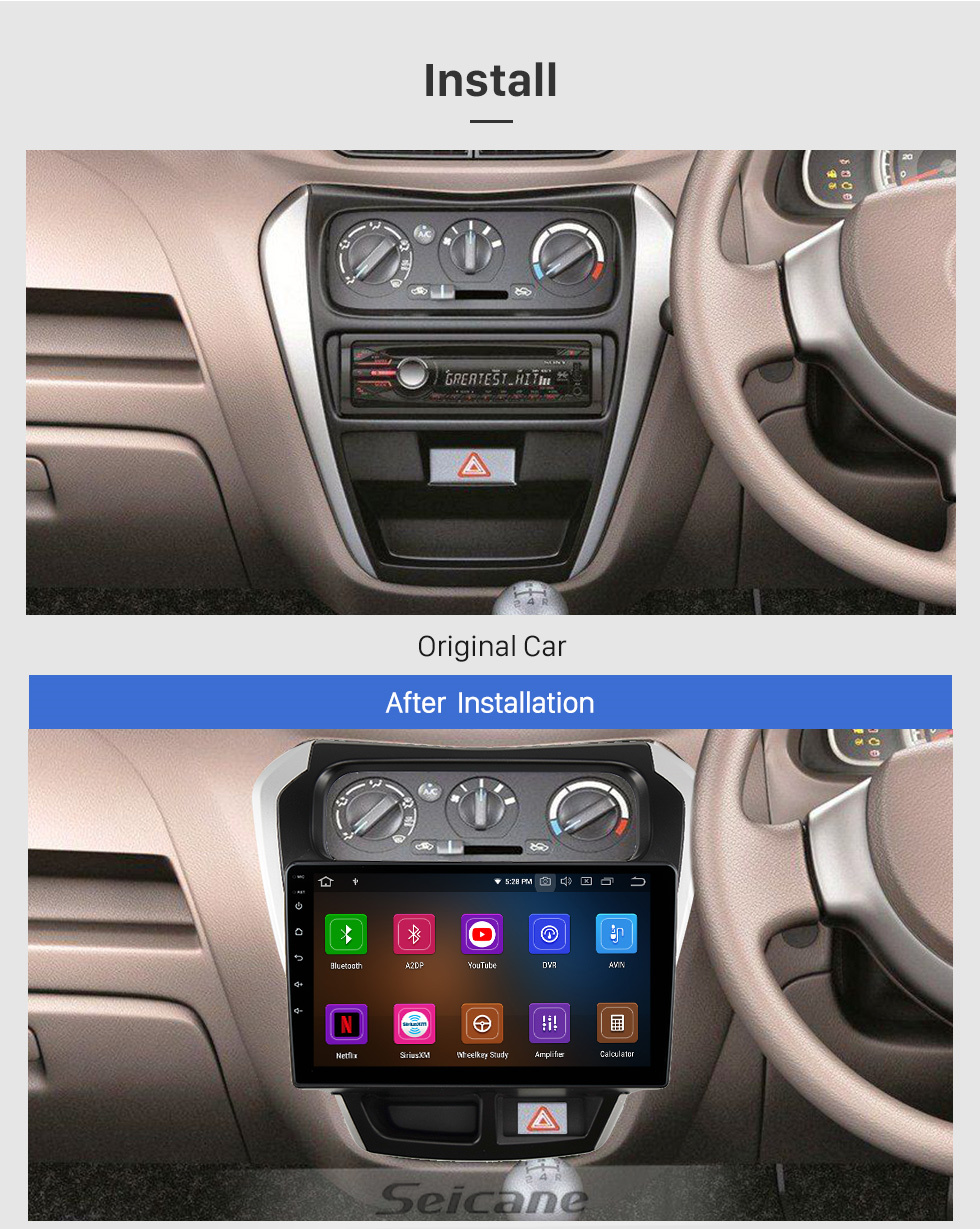 Seicane Écran tactile HD 9 pouces Android 11.0 pour 2014 Suzuki Alto 800 Radio Système de navigation GPS Prise en charge Bluetooth Carplay Caméra de recul