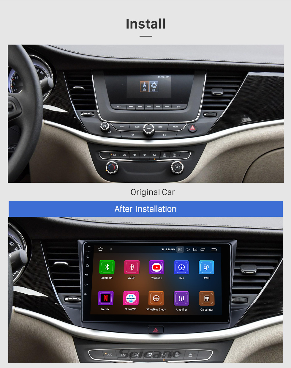 Seicane Andriod 10.0 HD Touchscreen 9 Zoll 2002-2006 Buick Regal Linkslenker Autoradio GPS-Navigationssystem mit Bluetooth-Unterstützung Carplay Seicane Andriod 10.0 HD Touchscreen 9 Zoll 2002-2006 Buick Regal Linkslenker Autoradio GPS-Navigationssystem mit Bluetooth-Unterstützung Carplay