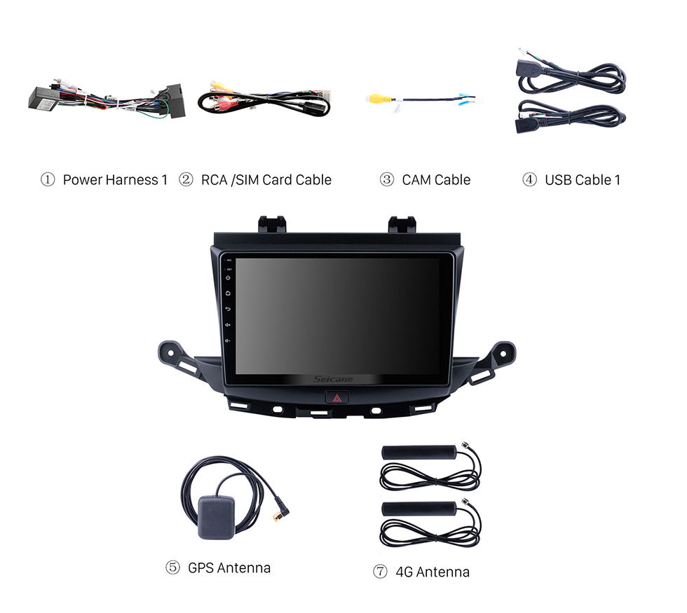 Seicane Andriod 12.0 HD Écran tactile 9 pouces pour Buick Verano 2015 Opel astra 2016 autoradio Système de navigation GPS avec prise en charge Bluetooth Carplay