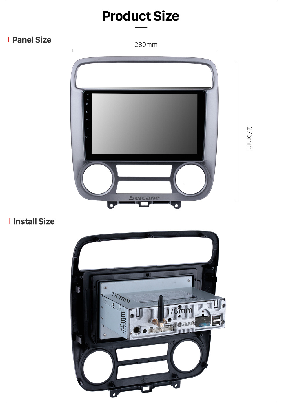 Seicane OEM Android 11.0 para 2001 2002 2003 2004 Honda Stream Radio con Bluetooth Pantalla táctil HD de 9 pulgadas Sistema de navegación GPS Soporte Carplay DSP