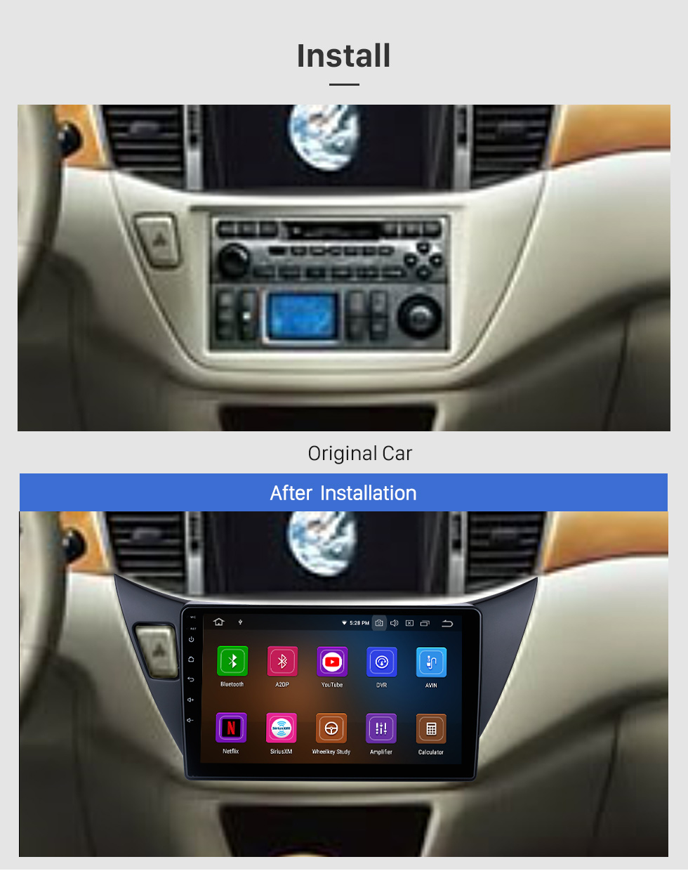 Seicane OEM Android 11.0 For 2001-2007 Mitsubishi Lancer LHD Radio with Bluetooth 9 inch HD Touchscreen GPS Navigation System Carplay support DSP