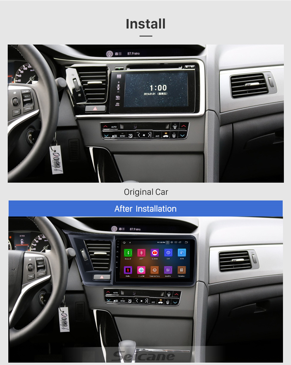Seicane Android 11.0 pour 2014 2015 2016 2017 Radio HONDA SPIRIOR LHD avec Bluetooth 9 pouces HD à écran tactile Système de navigation GPS Carplay support DSP