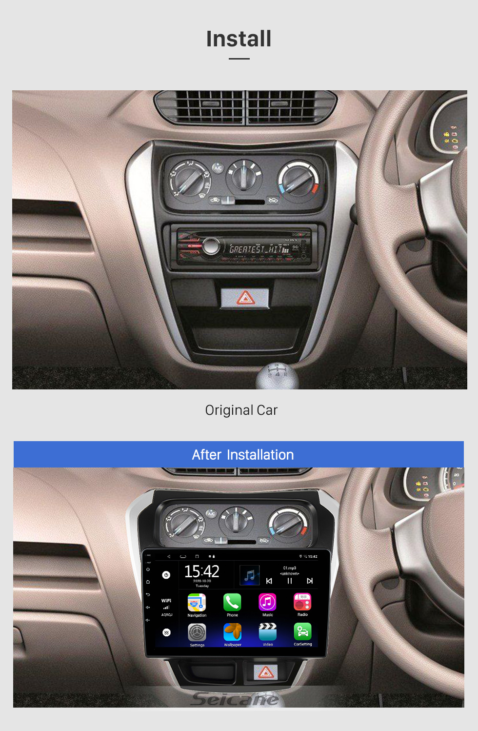 Seicane Android 10.0 HD Touchscreen de 10,1 polegadas para 2020 MITSUBISHI PAJERO SPORT Rádio Sistema de navegação GPS com suporte para Bluetooth Câmera traseira Carplay