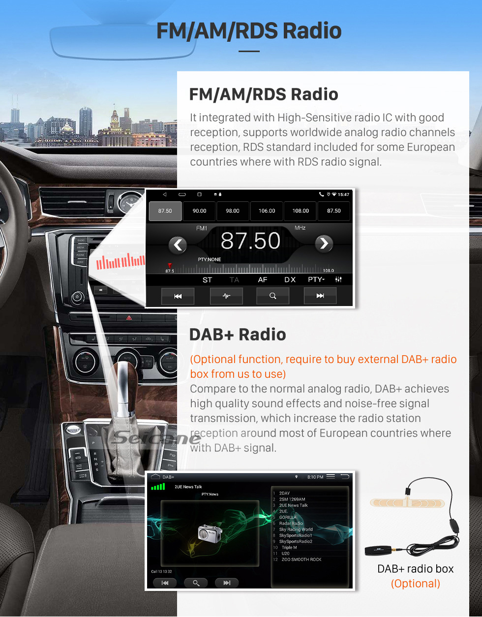 Seicane HD Touchscreen de 9 polegadas para 2014 2015 2016-2019 Kia Carnival / Sedona Radio Android 10.0 Sistema de Navegação GPS com suporte Bluetooth Carplay