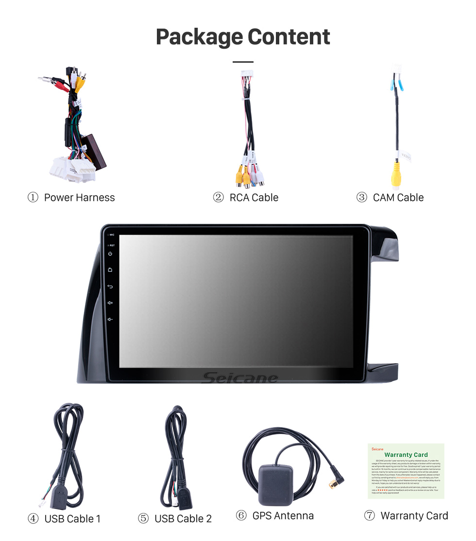 Seicane 10,1 Zoll Full Touchscreen 2003 Toyota WISH RHD Android 10.0 GPS-Navigationssystem mit Radio-Rückfahrkamera 3G WiFi Bluetooth Mirror Link Lenkradsteuerung
