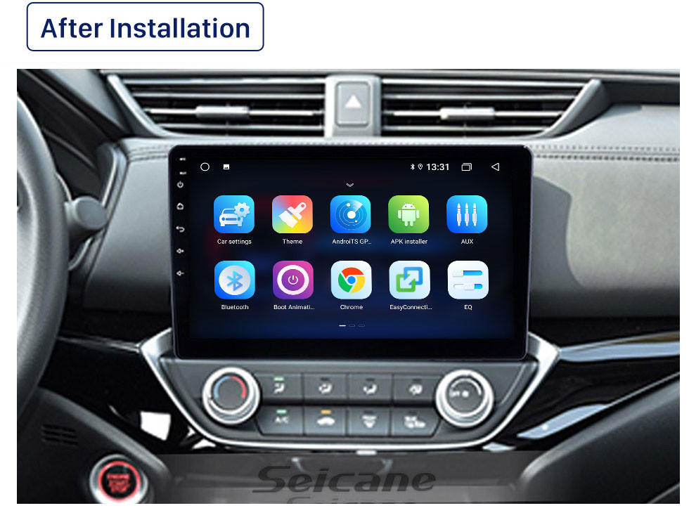 Seicane 10.1 inch Android 10.0 Universal GPS Navigation Bluetooth Car Audio System Built-in Carplay Android Auto 4G WiFi Backup Camera DVR DAB+ Steering Wheel Control