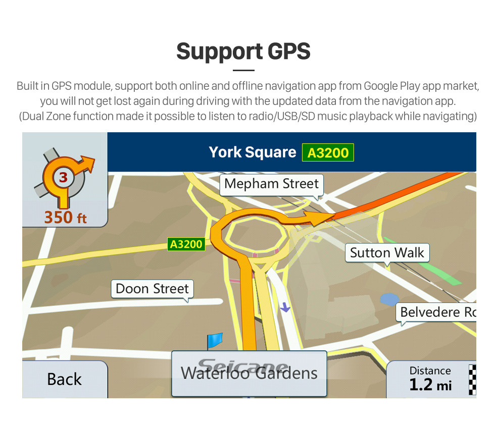 Seicane 8 Zoll voller Touchscreen Universal car Radio Android 10.0 GPS-Navigationssystem mit Radio-Rückfahrkamera 3G WiFi Bluetooth-Spiegelverbindung OBD2 DVR
