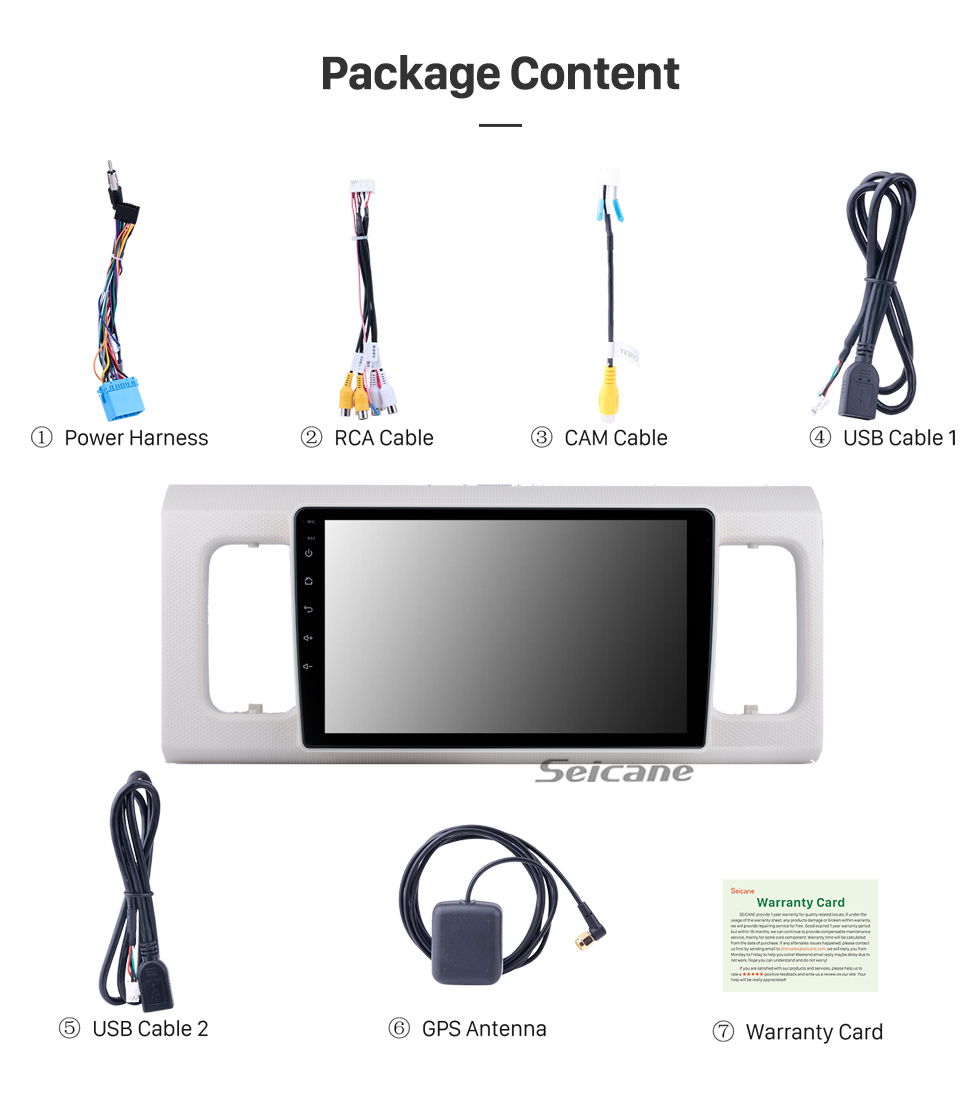 Seicane OEM 10,1-дюймовый Android 10.0 Radio для 2006-2015 TOYOTA LAND CRUISER Bluetooth HD с сенсорным экраном Поддержка GPS-навигации Carplay Задняя камера TPMS