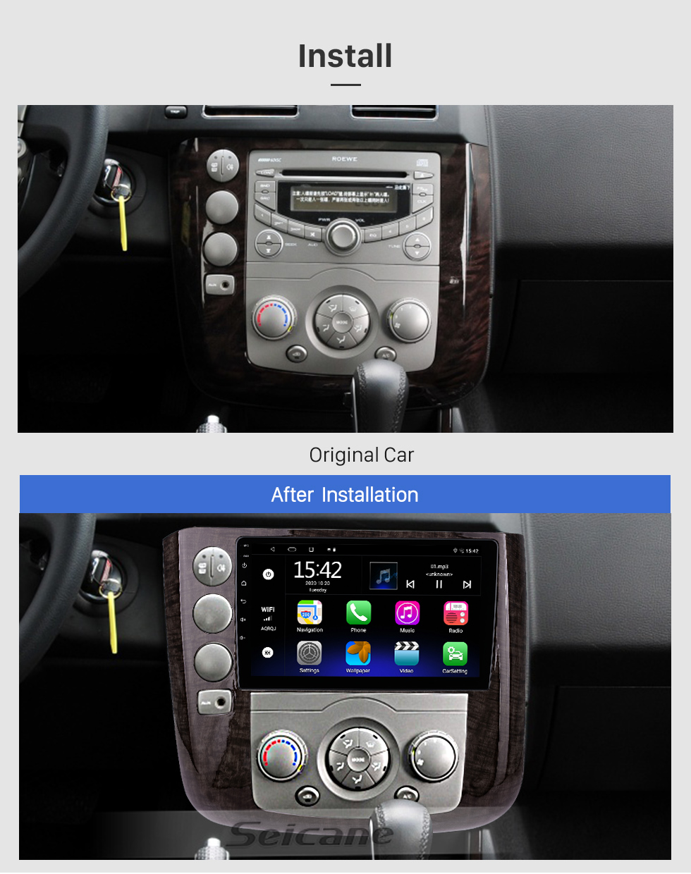 Seicane Pantalla táctil HD de 9 pulgadas para 2018 Honda Elysion Radio Android 10.0 Sistema de navegación GPS con soporte Bluetooth Carplay