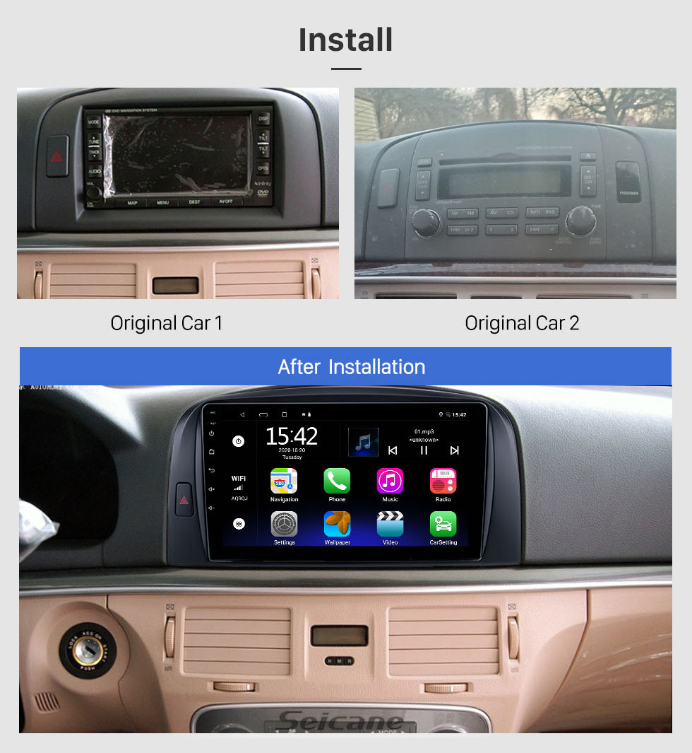 Seicane Para 2006 hyundai sonata 2004-2008 hyundai nf yu xiang rádio 9 polegadas android 13.0 hd touchscreen sistema de navegação gps com suporte bluetooth carplay obd2