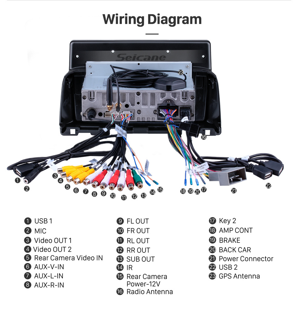 Seicane Android 11.0 HD Touchscreen de 10,1 polegadas para 2016 Kia K5 LHD Rádio Sistema de navegação GPS com suporte para Bluetooth Carplay