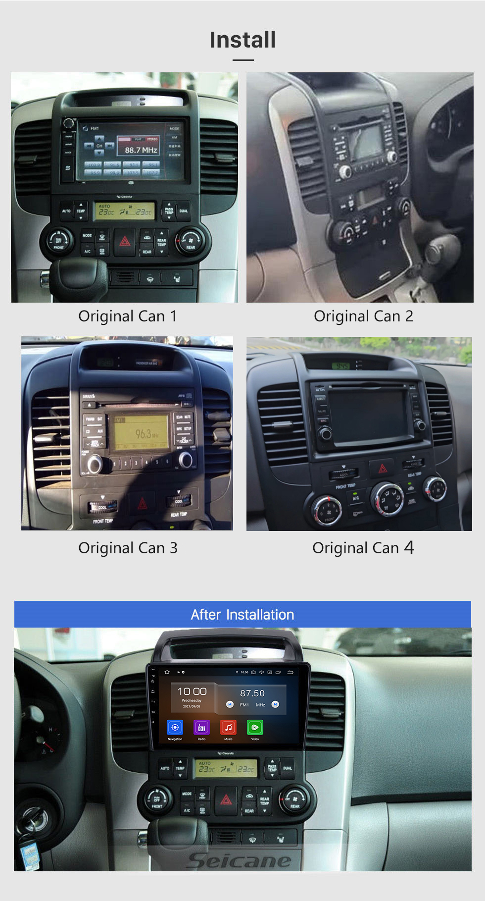 Seicane Android 13.0 9 inch HD Touch Screen Car Radio For 2006 2007-2012 KIA VQ Sedona GPS Navigation Bluetooth WIFI USB Mirror Link Support DVR OBD2 4G WiFi Steering Wheel Control Backup Camera Seicane Android 13.0 9 inch HD Touch Screen Car Radio For 2006 2007-2012 KIA VQ Sedona GPS Navigation Bluetooth WIFI USB Mirror Link Support DVR OBD2 4G WiFi Steering Wheel Control Backup Camera