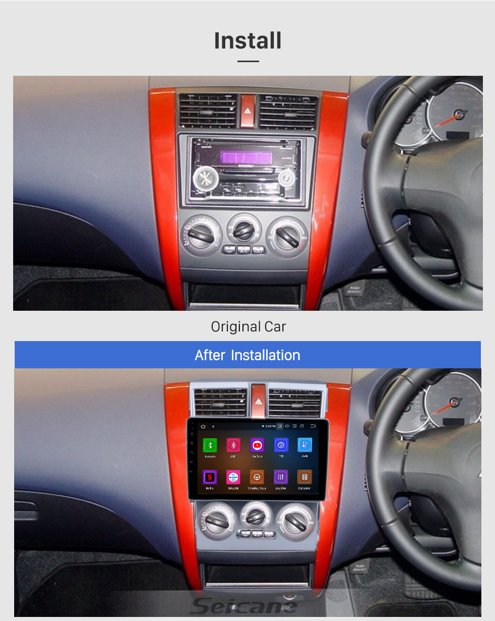 Seicane Android 11.0 HD Pantalla táctil de 9 pulgadas para 2007-2012 Mitsubishi COLT Plus Radio con sistema de navegación GPS Bluetooth Carplay compatible con DSP