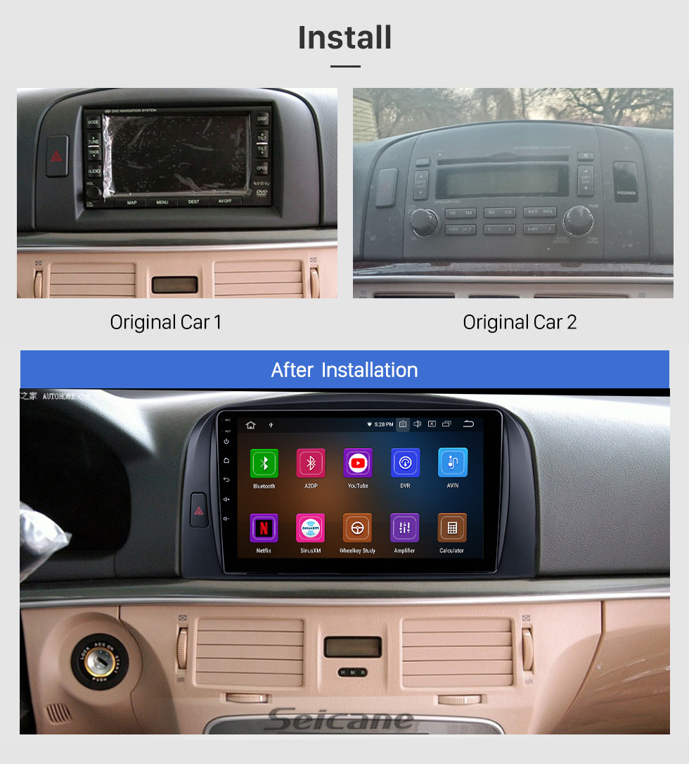 Seicane 9 pouces pour 2006 Hyundai Sonata Radio Android 11.0 système de navigation GPS Bluetooth HD écran tactile support Carplay TV numérique