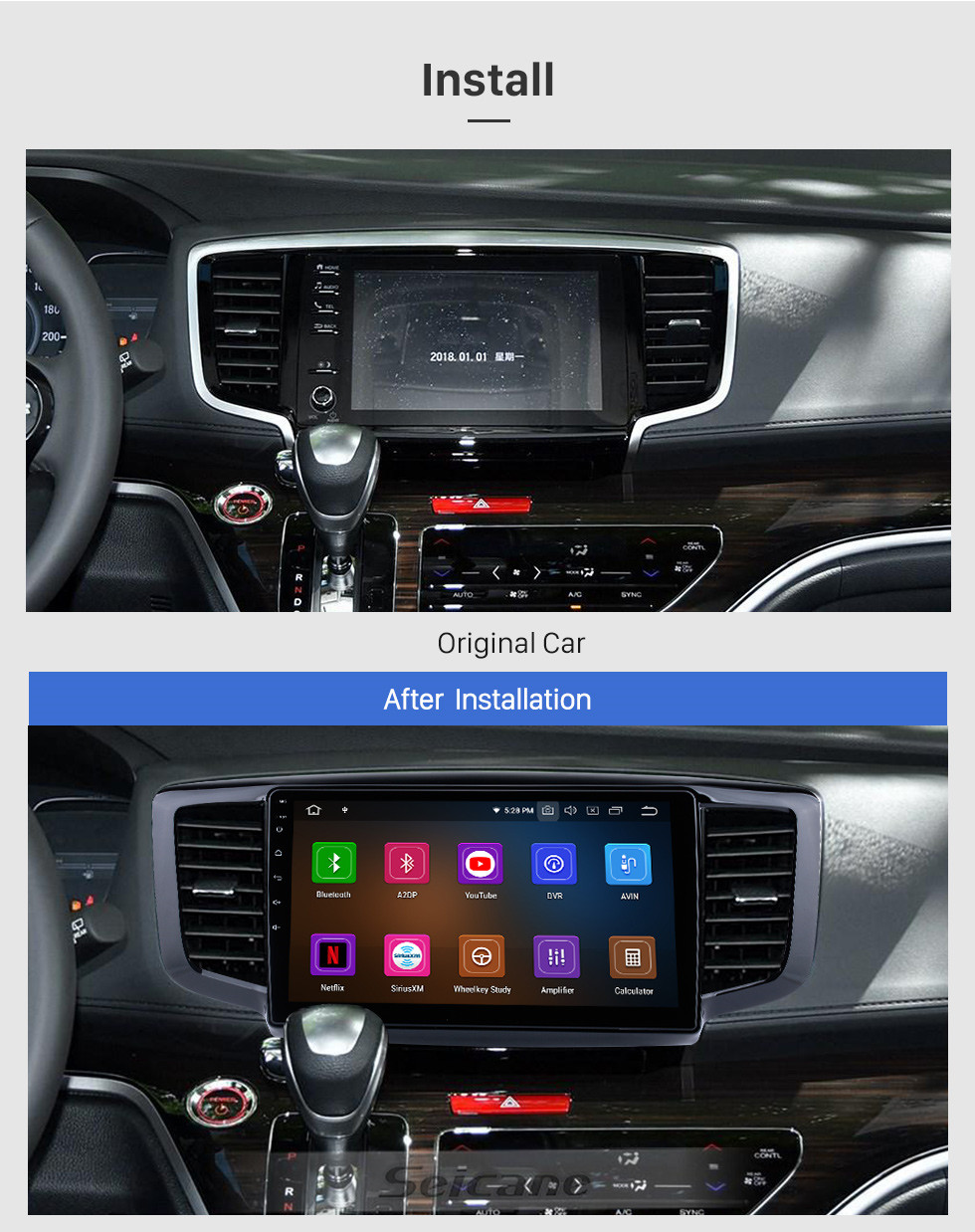 Seicane Andriod 11.0 HD Touchscreen 10,1 Zoll 2019 2020 Honda Odyssey Autoradio GPS-Navigationssystem mit Bluetooth-Unterstützung Carplay