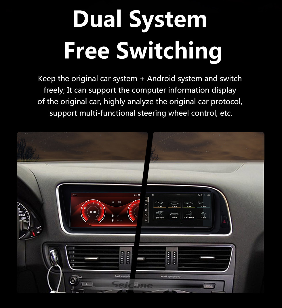 Seicane 8.8 inch Android 10.0 HD Touchescreen Radio for 2013-2015 AUDI Q5 LHD Low Version GPS Navigation Upgrade Stereo Wifi Carplay USB Steering Wheel Control support DAB+ Seicane 8.8 inch Android 10.0 HD Touchescreen Radio for 2013-2015 AUDI Q5 LHD Low Version GPS Navigation Upgrade Stereo Wifi Carplay USB Steering Wheel Control support DAB+