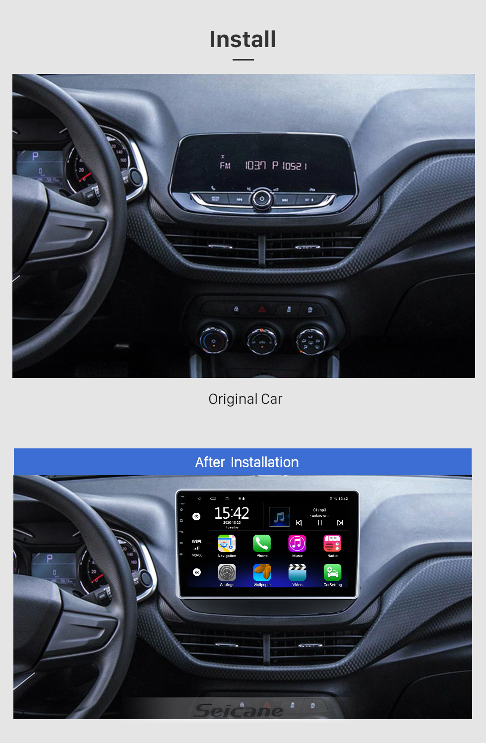 Seicane 10.1 pulgadas Android 10.0 para 2017 Chevrolet Captiva Radio Sistema de navegación GPS con pantalla táctil HD Soporte Bluetooth Carplay OBD2