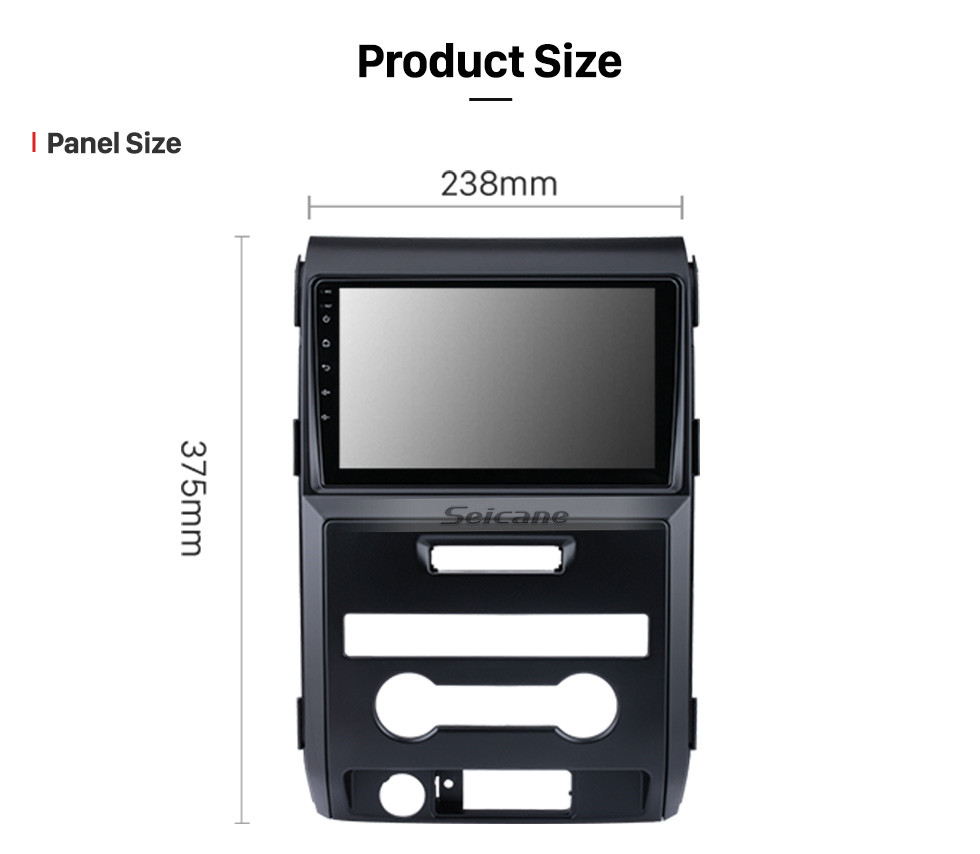 Seicane Android 13.0 HD Écran tactile 9 pouces pour 2010 FORD F150 / Raptor LHD Low Version Autoradio Système de navigation GPS avec support Bluetooth Carplay Climatiseur manuel arrière