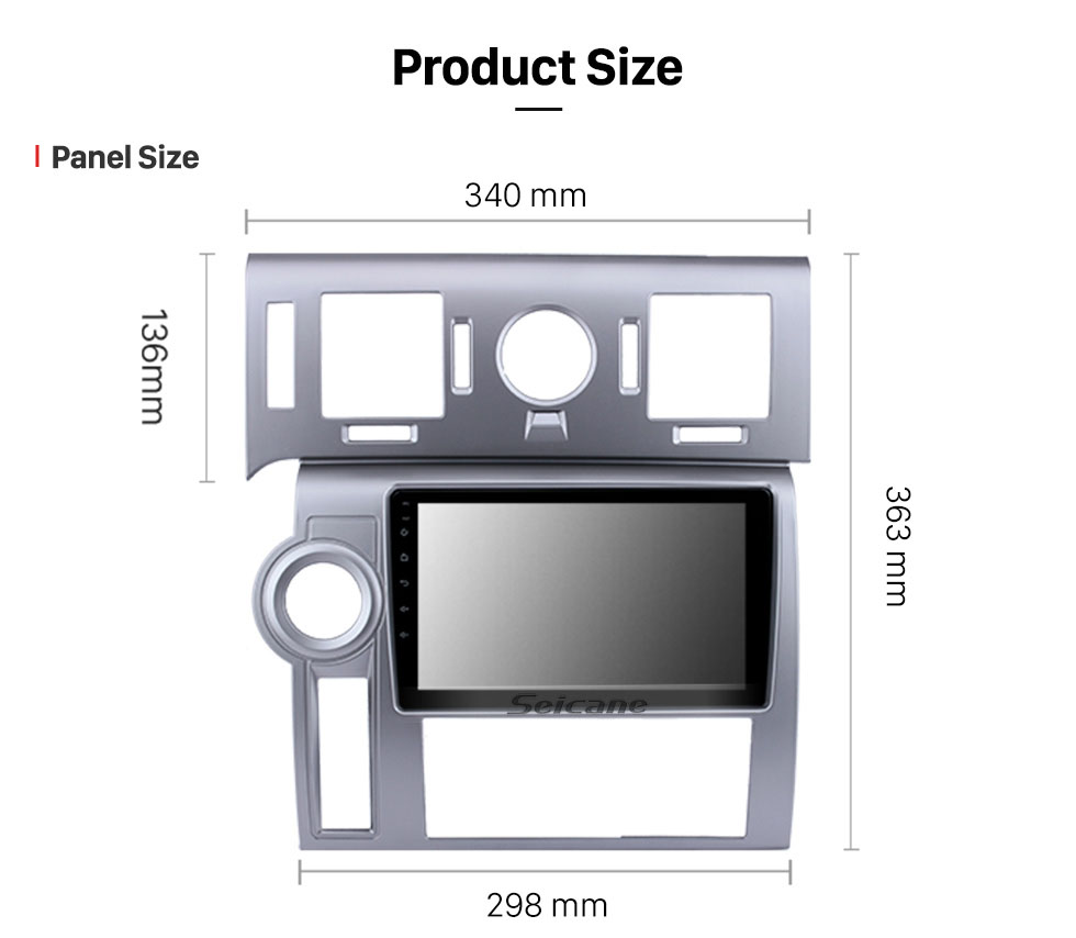 Seicane 9-дюймовый для 2008 Hummer H2 LHD Radio Android 11.0 GPS-навигационная система Bluetooth HD с сенсорным экраном Поддержка Carplay OBD2