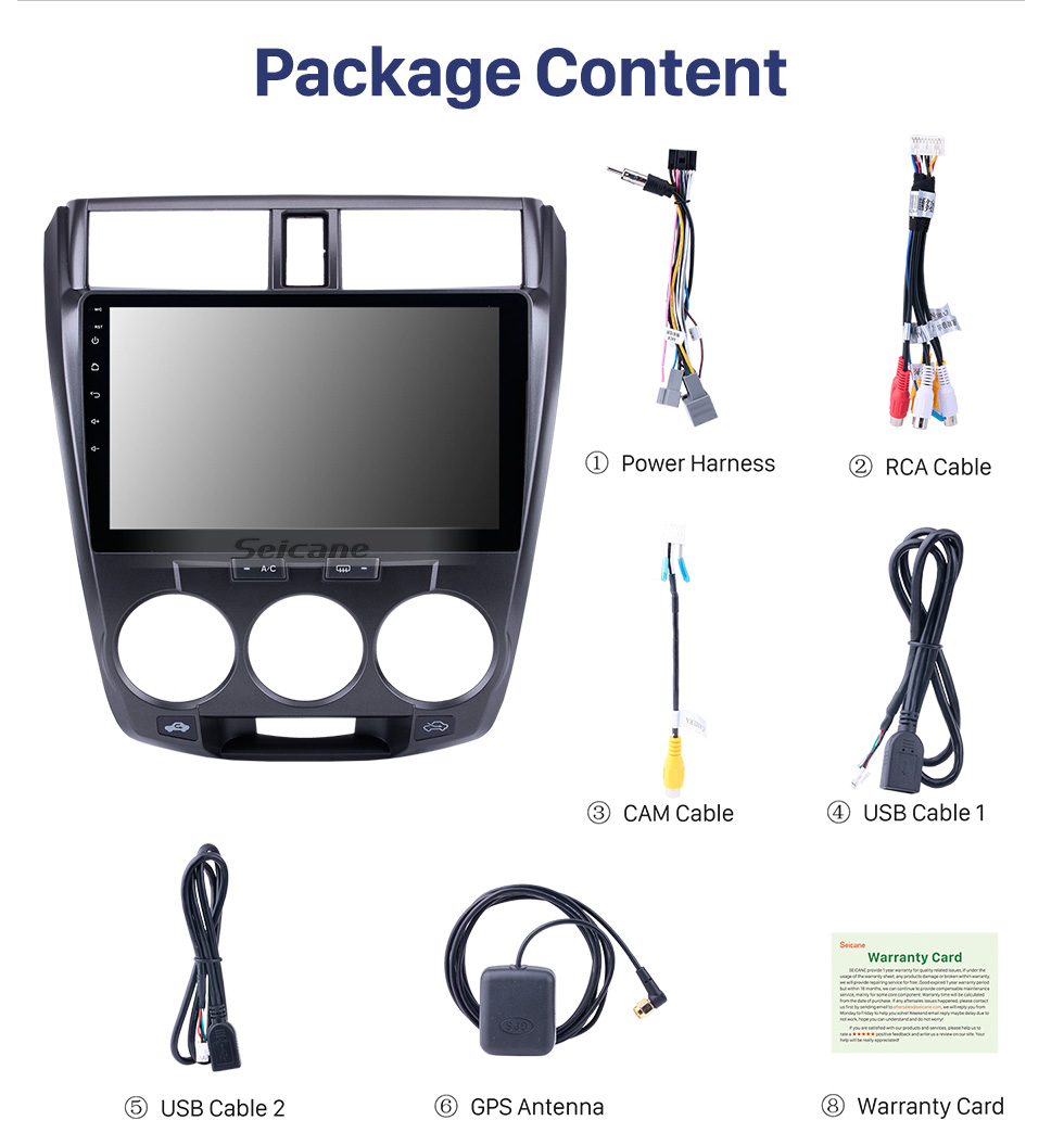 Seicane 10.1 inch Android 10.0 car radio DVD Player GPS navigation System for 2008-2013 HONDA CITY with Touch Screen Bluetooth Music OBD2 4G WiFi AUX Steering Wheel Control Backup Camera Seicane 10.1 inch Android 10.0 car radio DVD Player GPS navigation System for 2008-2013 HONDA CITY with Touch Screen Bluetooth Music OBD2 4G WiFi AUX Steering Wheel Control Backup Camera