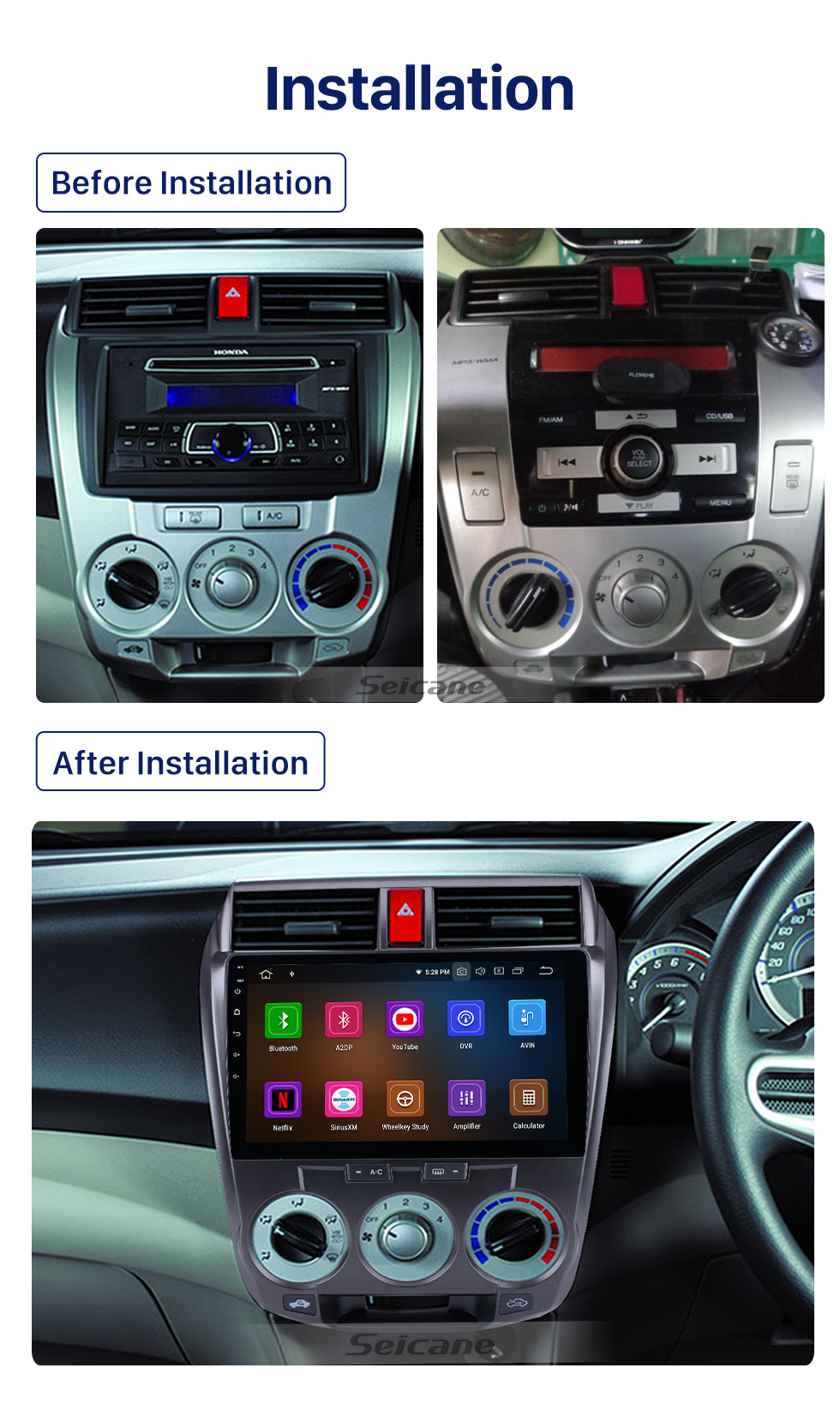 Seicane 10.1 Inch For 2008-2013 Honda CITY Android 10.0 Radio GPS Navigation Car stereo with 1024*600 Touch Screen 4G WIFI Bluetooth OBD2 TPMS Backup Camera Steering Wheel Control Digital TV DVR Seicane 10.1 Inch For 2008-2013 Honda CITY Android 10.0 Radio GPS Navigation Car stereo with 1024*600 Touch Screen 4G WIFI Bluetooth OBD2 TPMS Backup Camera Steering Wheel Control Digital TV DVR