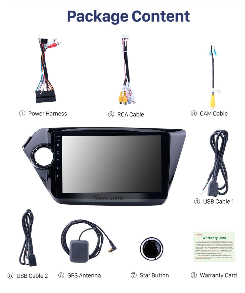 Seicane For 2011 2012 2013 2014 2015 Kia K2 RIO 9 inch Android 10.0 Car GPS Navigation System HD Touchscreen Radio AM FM Bluetooth support CD DVD Player OBD2 3G WiFi Seicane For 2011 2012 2013 2014 2015 Kia K2 RIO 9 inch Android 10.0 Car GPS Navigation System HD Touchscreen Radio AM FM Bluetooth support CD DVD Player OBD2 3G WiFi