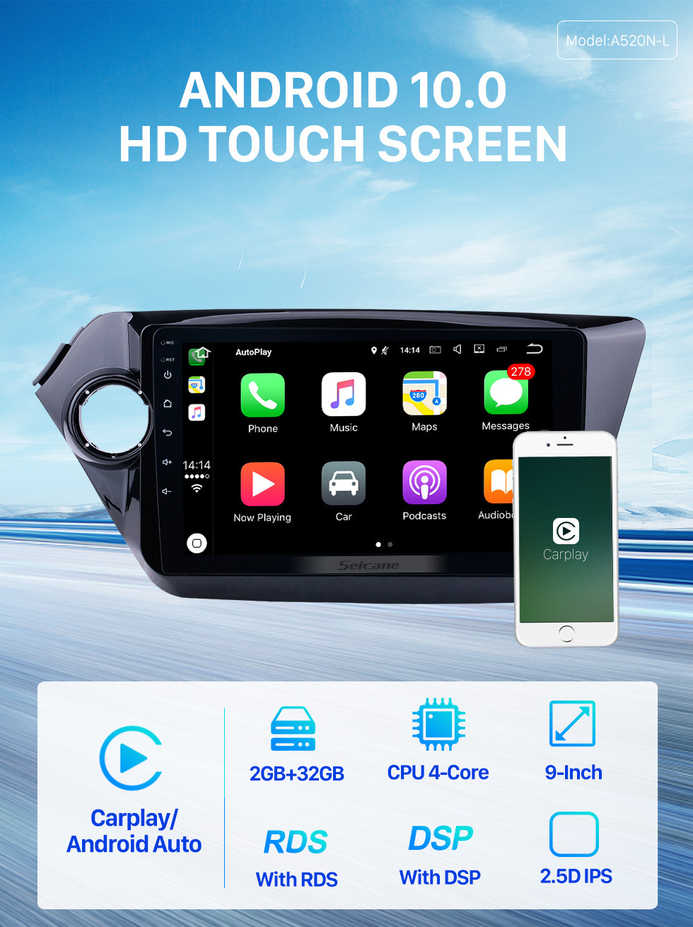 Seicane For 2011 2012 2013 2014 2015 Kia K2 RIO 9 inch Android 10.0 Car GPS Navigation System HD Touchscreen Radio AM FM Bluetooth support CD DVD Player OBD2 3G WiFi Seicane For 2011 2012 2013 2014 2015 Kia K2 RIO 9 inch Android 10.0 Car GPS Navigation System HD Touchscreen Radio AM FM Bluetooth support CD DVD Player OBD2 3G WiFi
