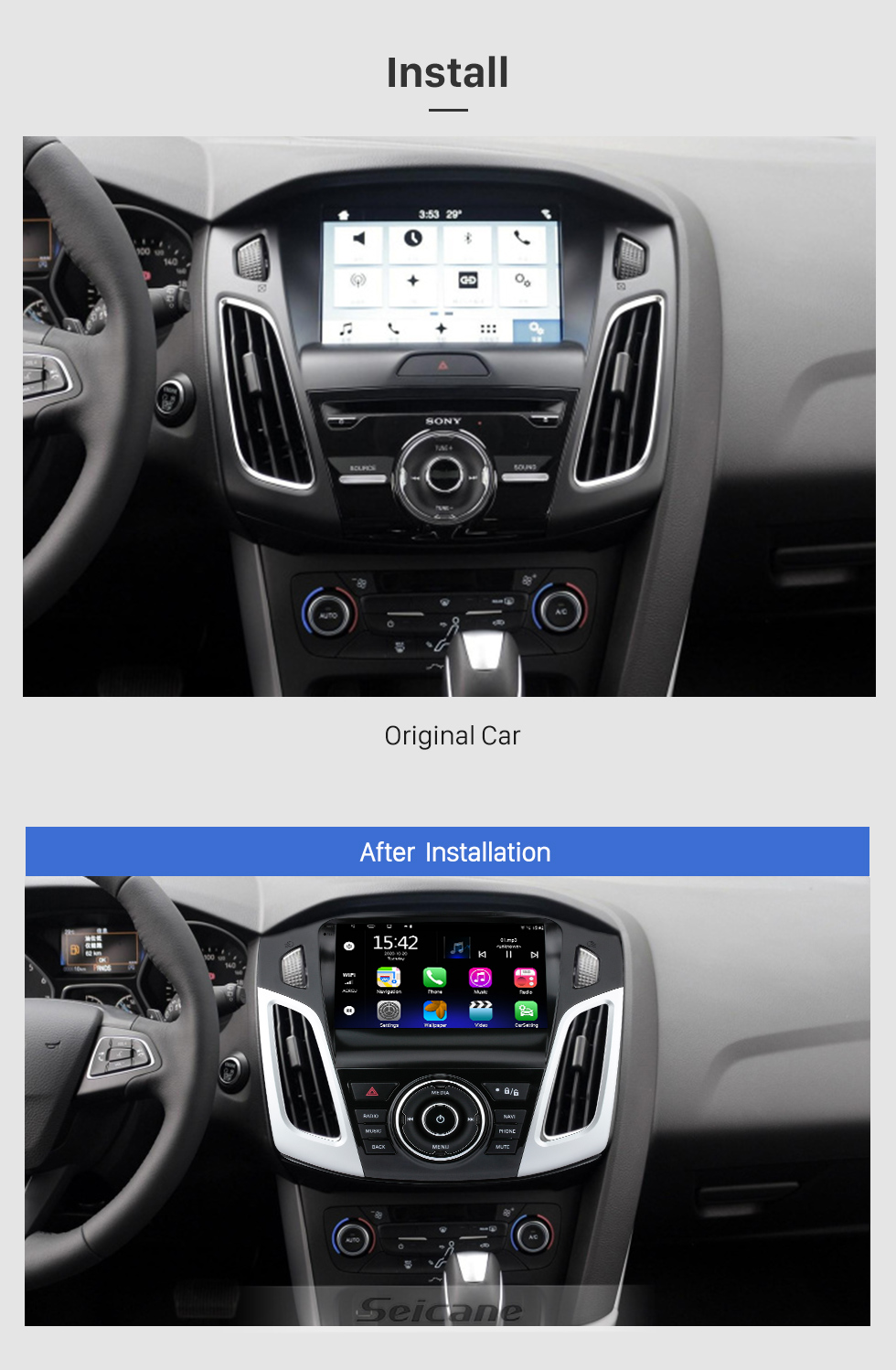 Seicane 9 inch Android 10.0 for Ford Focus 2012-2018 Radio GPS Navigation System With HD Touchscreen Bluetooth support Carplay OBD2 Seicane 9 inch Android 10.0 for Ford Focus 2012-2018 Radio GPS Navigation System With HD Touchscreen Bluetooth support Carplay OBD2