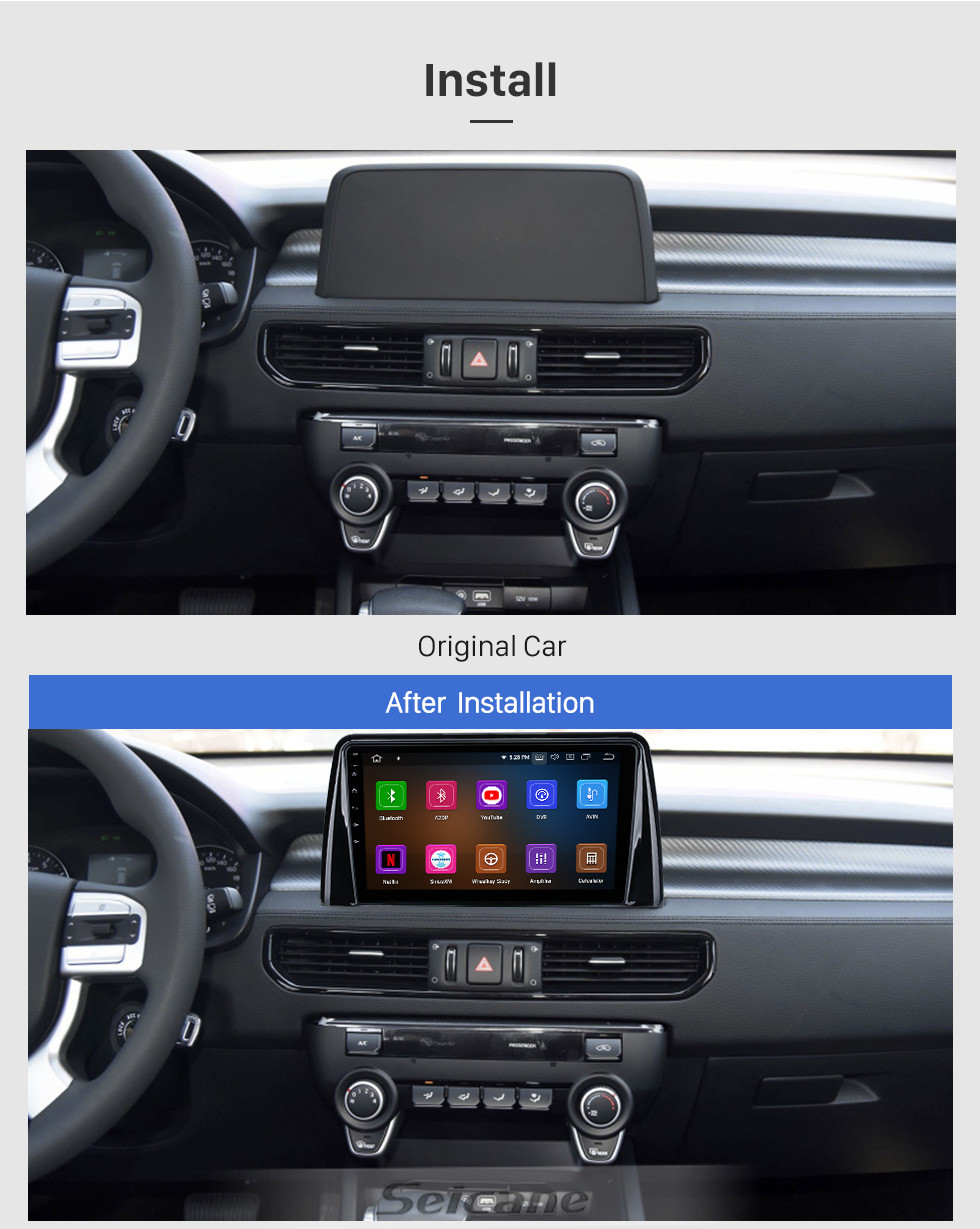 Seicane Für Kia KX7 2017 Radio Android 11.0 HD Touchscreen 10,1 Zoll mit AUX Bluetooth GPS Navigationssystem Carplay Unterstützung 1080P Video