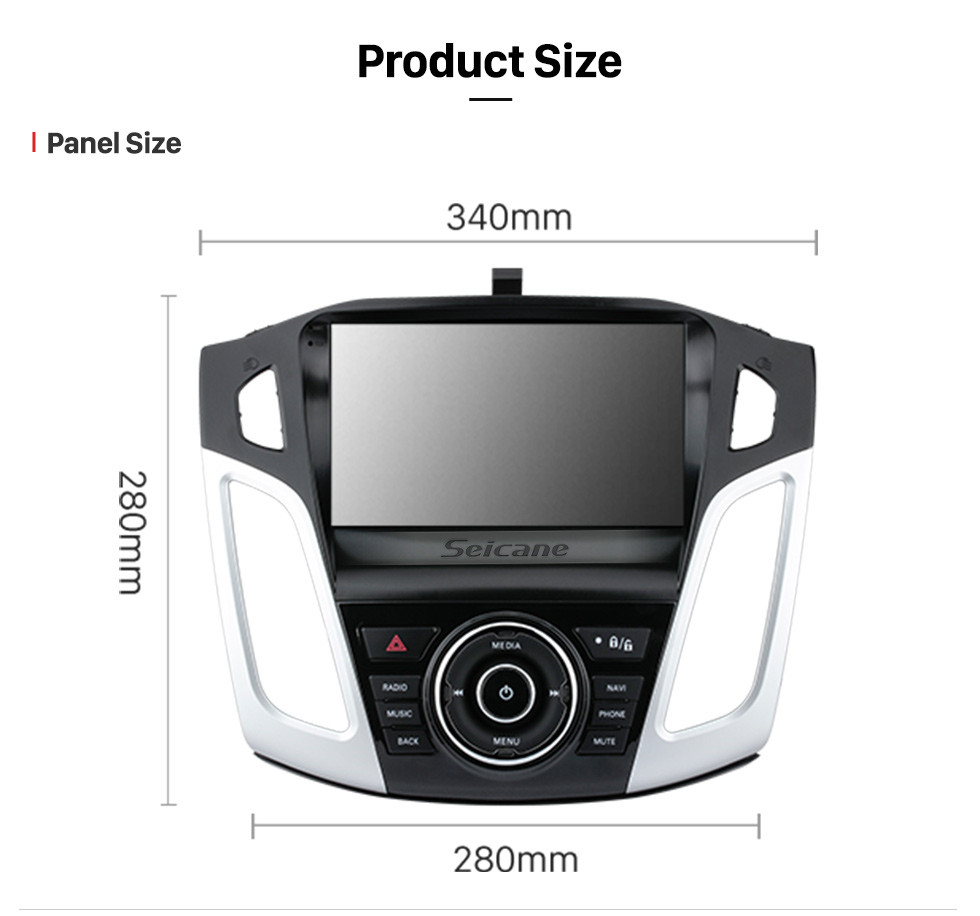 Seicane Android 11.0 de 9 pulgadas para Ford Focus 2012-2018 Radio Sistema de navegación GPS con pantalla táctil HD Bluetooth Carplay compatible con OBD2