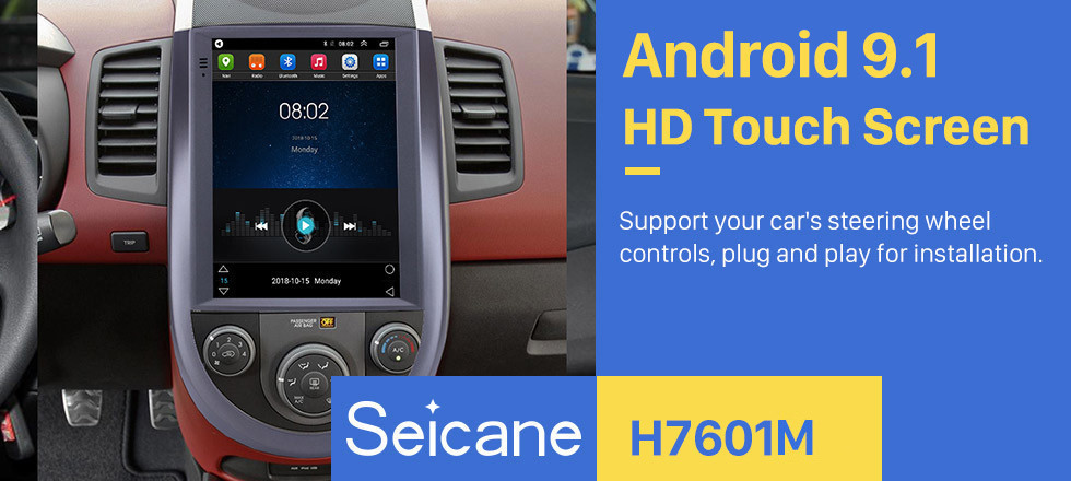Seicane 2015 Kia Soul 9,7 pouces écran tactile Android 9.1 Lecteur multimédia Bluetooth Système de navigation GPS Wifi FM support USB DVR commande au volant Lecteur DVD Seicane 2015 Kia Soul 9,7 pouces écran tactile Android 9.1 Lecteur multimédia Bluetooth Système de navigation GPS Wifi FM support USB DVR commande au volant Lecteur DVD