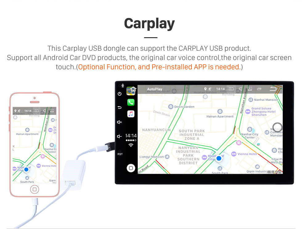 Seicane Android 10.0 Para TOYOTA YARIS universal 7 pulgadas HD Pantalla táctil Radio Sistema de navegación GPS Soporte Bluetooth Carplay OBD2 DVR WiFi Control del volante