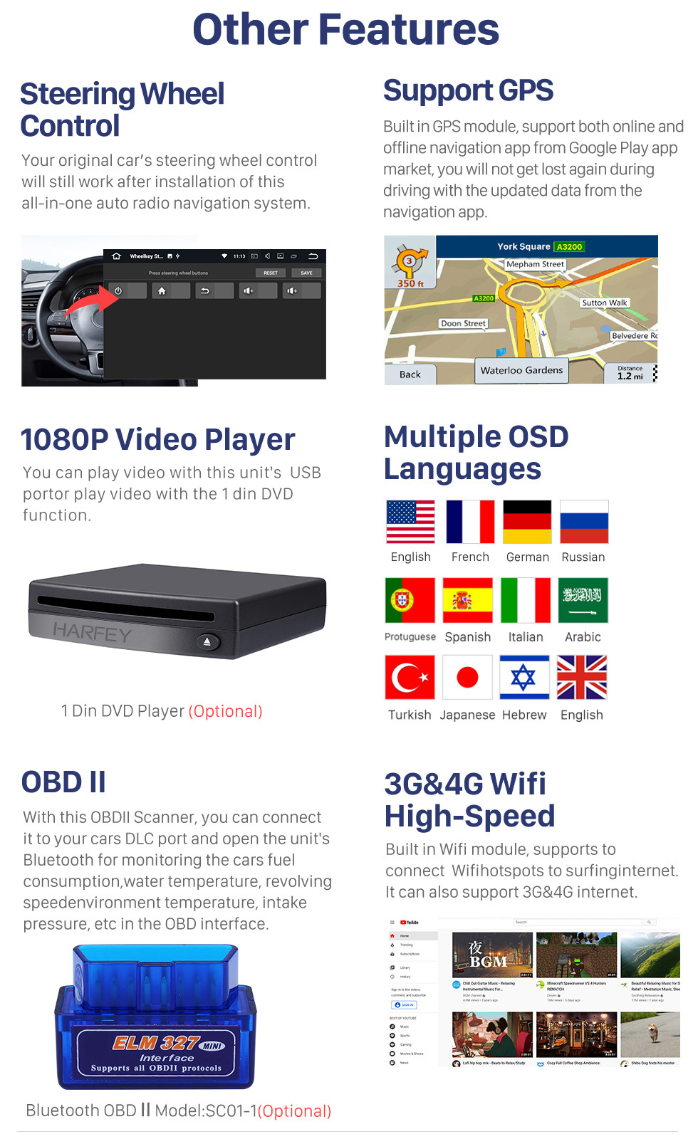 Seicane 2018 Jeep Wrangler Rubicon Android 10.0 GPS-Navigation 9 Zoll 1024 * 600 Touchscreen-Haupteinheit Bluetooth-Radio FM RDS-Musik WIFI-Unterstützung 4G Carplay USB-Lenkradsteuerung