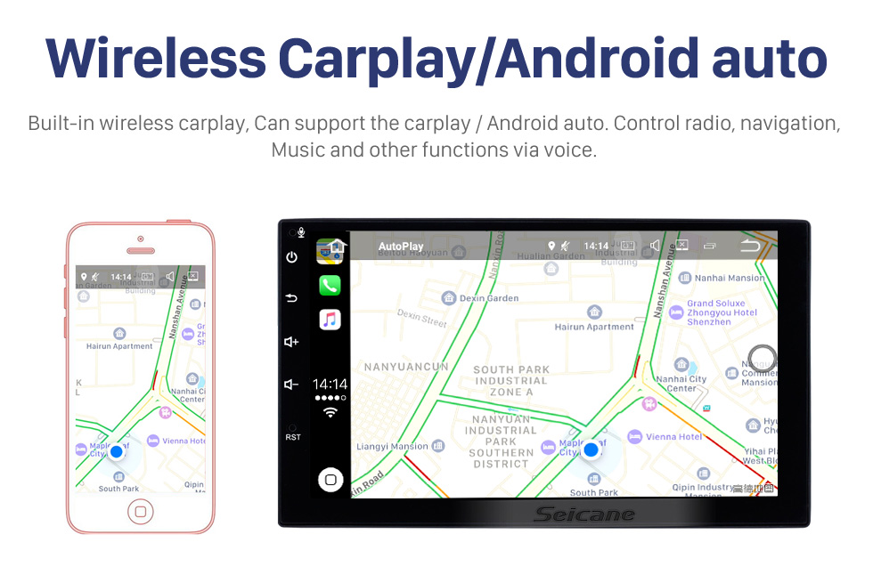 Seicane 9 Zoll Android 8.1 HD 1024 * 600 Touchscreen-Radio für VW Volkswagen Universal SKODA Sitz mit GPS-Navigation WIFI Bluetooth Musikspiegel Link Lenkradsteuerung 1080P Video