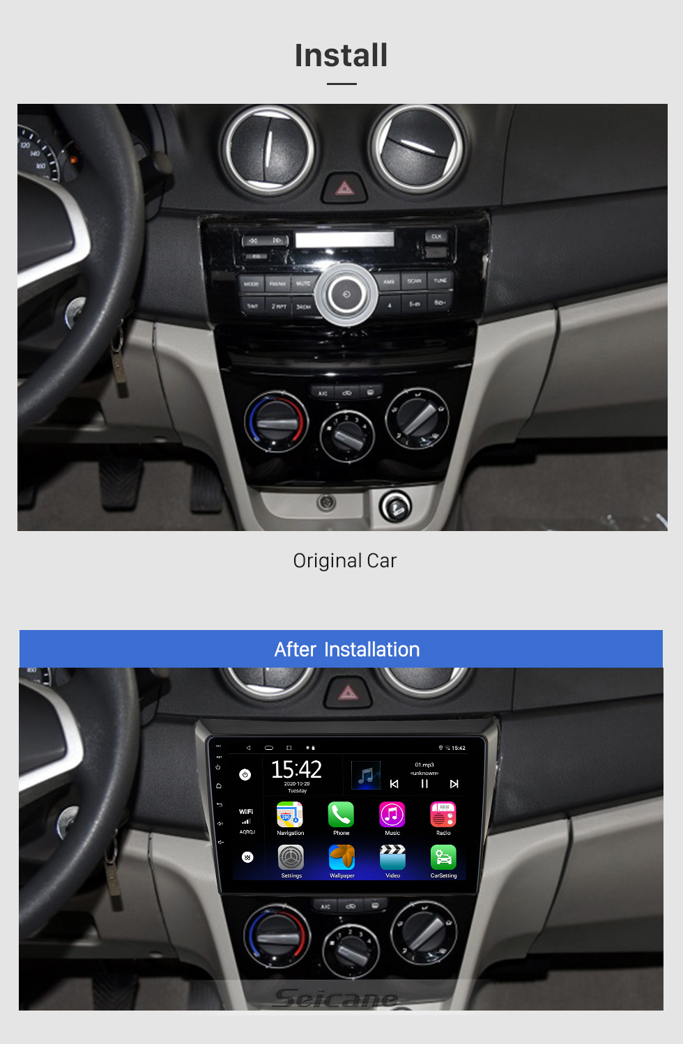 Seicane Pantalla táctil HD de 9 pulgadas para 2018 Honda Elysion Radio Android 10.0 Sistema de navegación GPS con soporte Bluetooth Carplay