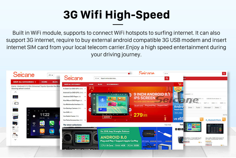 Seicane 9 polegadas Android 10.0 para Hyundai SantaFe RHD 2006-2012 HD Touchscreen Rádio GPS Sistema de navegação Suporte Bluetooth Carplay OBD2 DVR 3G WiFi Controle de volante
