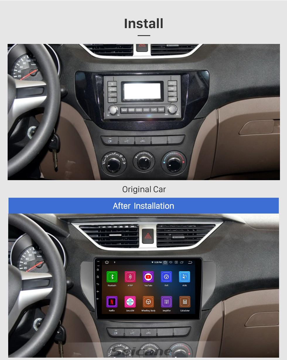 Seicane Android 11.0 pour FOTON VIEW 2009-2012 7 pouces HD Radio à écran tactile Système de navigation GPS Support Bluetooth USB Carplay OBD2 DAB + DVR