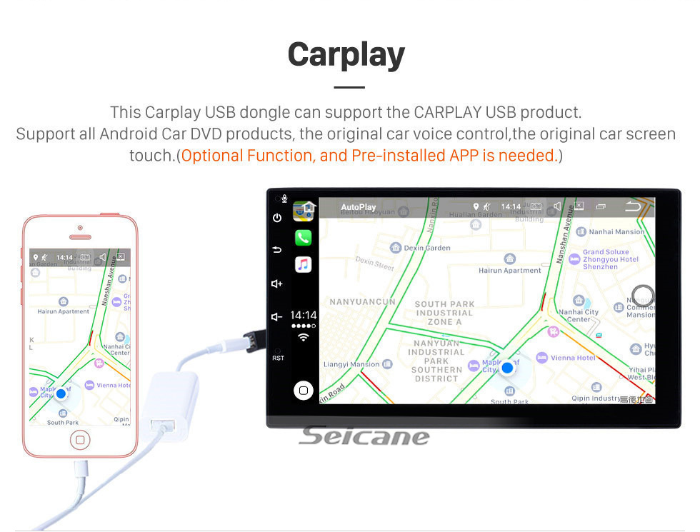 Seicane 9 Zoll Android 10.0 für Hyundai SantaFe RHD 2006-2012 HD-Touchscreen-Radio GPS-Navigationssystem Unterstützung Bluetooth Carplay OBD2 DVR 3G WiFi-Lenkradsteuerung