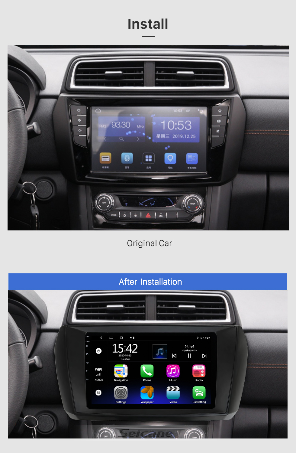 Seicane For FOTON Takuru E 2020 10.1 inch Android 12.0 HD Touchscreen Auto Stereo  WIFI Bluetooth GPS Navigation system Radio support SWC DVR OBD Carplay RDS