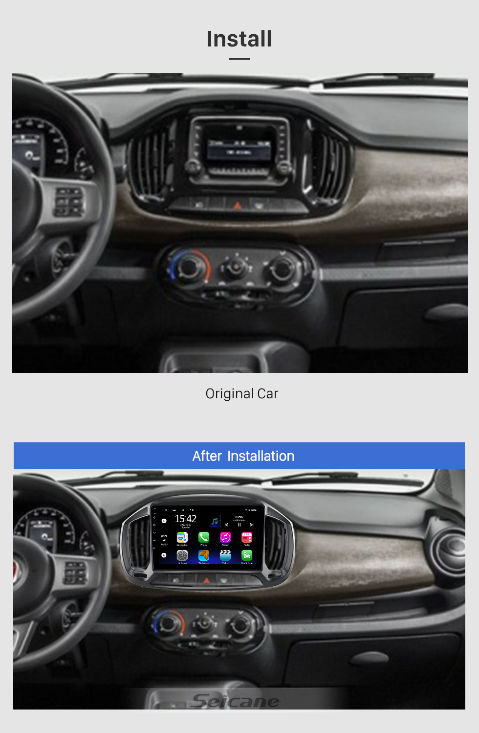 Seicane Android de 9 polegadas 10.0 para FOTON Landscape 2009-2012 Sistema de navegação por rádio GPS com tela sensível ao toque HD com suporte para Bluetooth Carplay OBD2