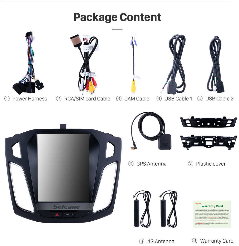 Seicane Android 9.1 2012 2013 2014 2015 Ford Focus 9,7-дюймовый HD с сенсорным экраном Автомобильная стереосистема Штатная магнитола GPS-навигация Поддержка Bluetooth Управление рулем USB WIFI OBD2 Камера заднего вида Seicane Android 9.1 2012 2013 2014 2015 Ford Focus 9,7-дюймовый HD с сенсорным экраном Автомобильная стереосистема Штатная магнитола GPS-навигация Поддержка Bluetooth Управление рулем USB WIFI OBD2 Камера заднего вида