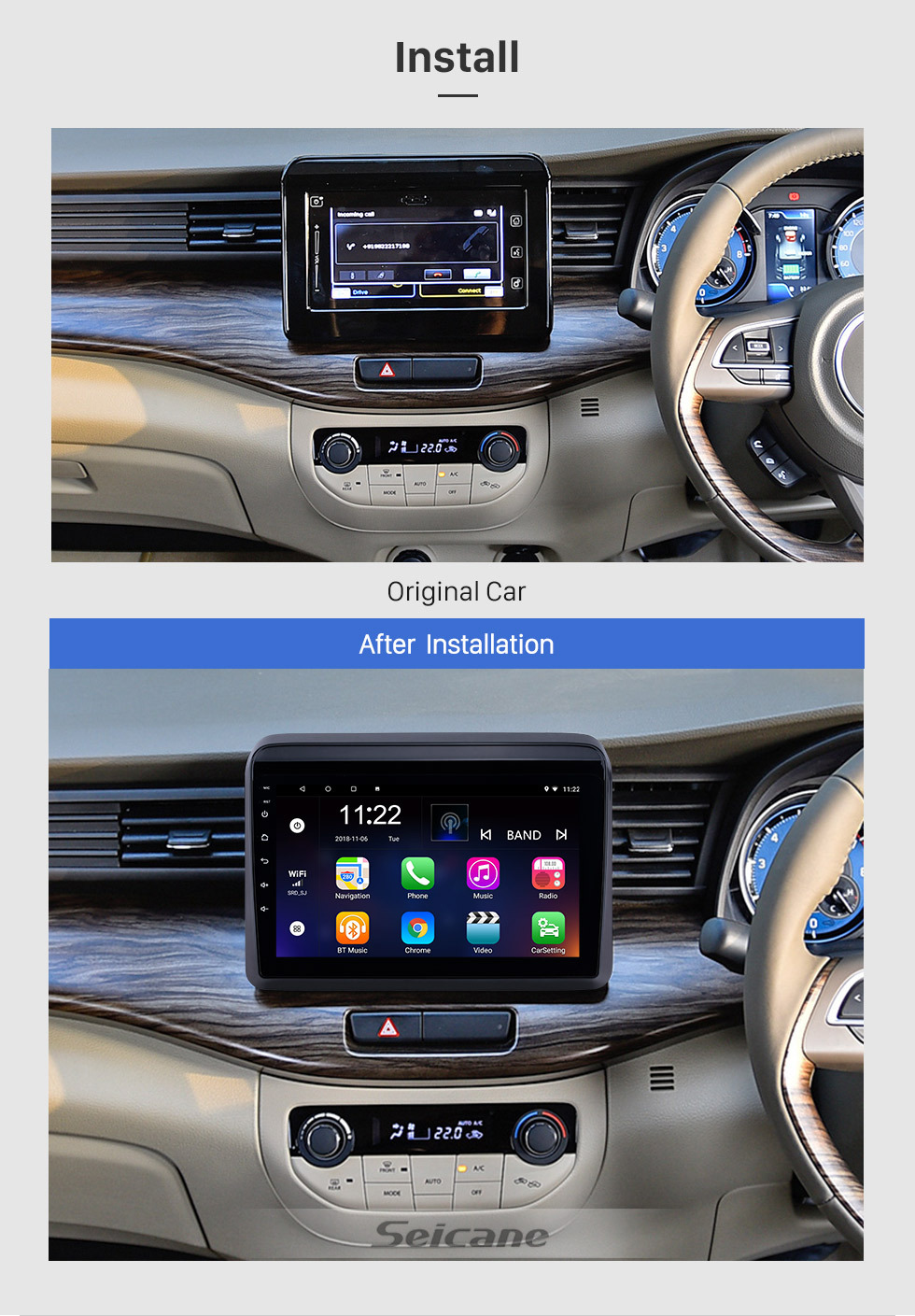 Seicane OEM 9 polegada Android 8.1 Bluetooth Rádio para 2018-2019 Suzuki ERTIGA com Navegação GPS 1024 * 600 touchscreen wi-fi suporte a música Câmera Retrovisor DVR Controle de Volante OBD Seicane OEM 9 polegada Android 8.1 Bluetooth Rádio para 2018-2019 Suzuki ERTIGA com Navegação GPS 1024 * 600 touchscreen wi-fi suporte a música Câmera Retrovisor DVR Controle de Volante OBD