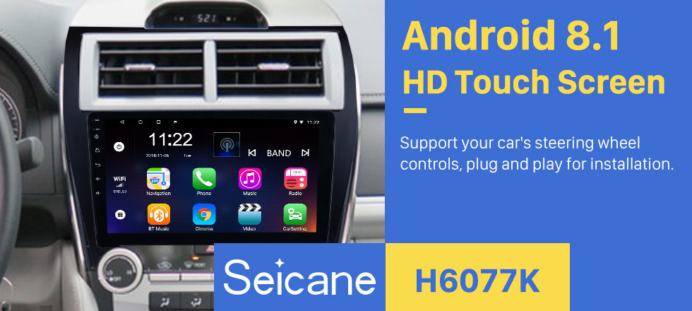 Seicane Autoradio MP5 pour Android 8.1 HD à écran tactile HD 8.1 pouces pour 2012-2017 TOYOTA CAMRY Version américaine / du Moyen-Orient Navigation GPS Téléphone Bluetooth Musique WIFI Support OBD2 USB DAB + Lien de rétroviseur Contrôle de volant Caméra de recul Seicane Autoradio MP5 pour Android 8.1 HD à écran tactile HD 8.1 pouces pour 2012-2017 TOYOTA CAMRY Version américaine / du Moyen-Orient Navigation GPS Téléphone Bluetooth Musique WIFI Support OBD2 USB DAB + Lien de rétroviseur Contrôle de volant Caméra de recul