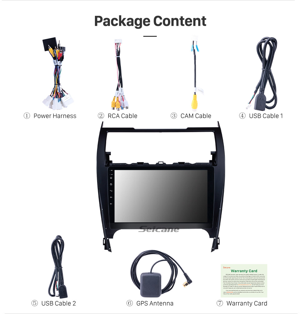 Seicane Autoradio MP5 pour Android 8.1 HD à écran tactile HD 8.1 pouces pour 2012-2017 TOYOTA CAMRY Version américaine / du Moyen-Orient Navigation GPS Téléphone Bluetooth Musique WIFI Support OBD2 USB DAB + Lien de rétroviseur Contrôle de volant Caméra de recul Seicane Autoradio MP5 pour Android 8.1 HD à écran tactile HD 8.1 pouces pour 2012-2017 TOYOTA CAMRY Version américaine / du Moyen-Orient Navigation GPS Téléphone Bluetooth Musique WIFI Support OBD2 USB DAB + Lien de rétroviseur Contrôle de volant Caméra de recul