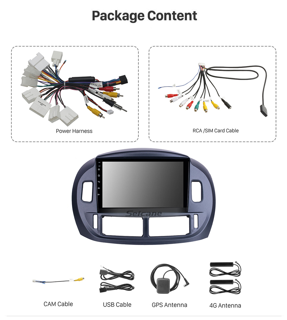 Seicane OEM Android 12.0 pour 2004 TOYOTA ESTIMA/ PREVIA/ ACR30 LHD Radio avec Bluetooth 9 pouces HD Système de navigation GPS à écran tactile Carplay support DSP