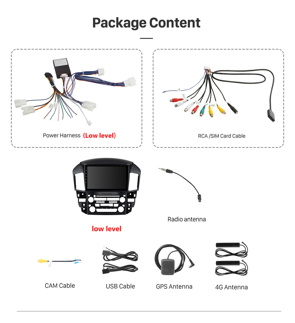 Seicane 9 inch Android 13.0 For Lexus RX300 Toyota Harrie 1997 1998 1999-2003 Radio GPS Navigation System with HD Touchscreen Bluetooth Carplay support OBD2