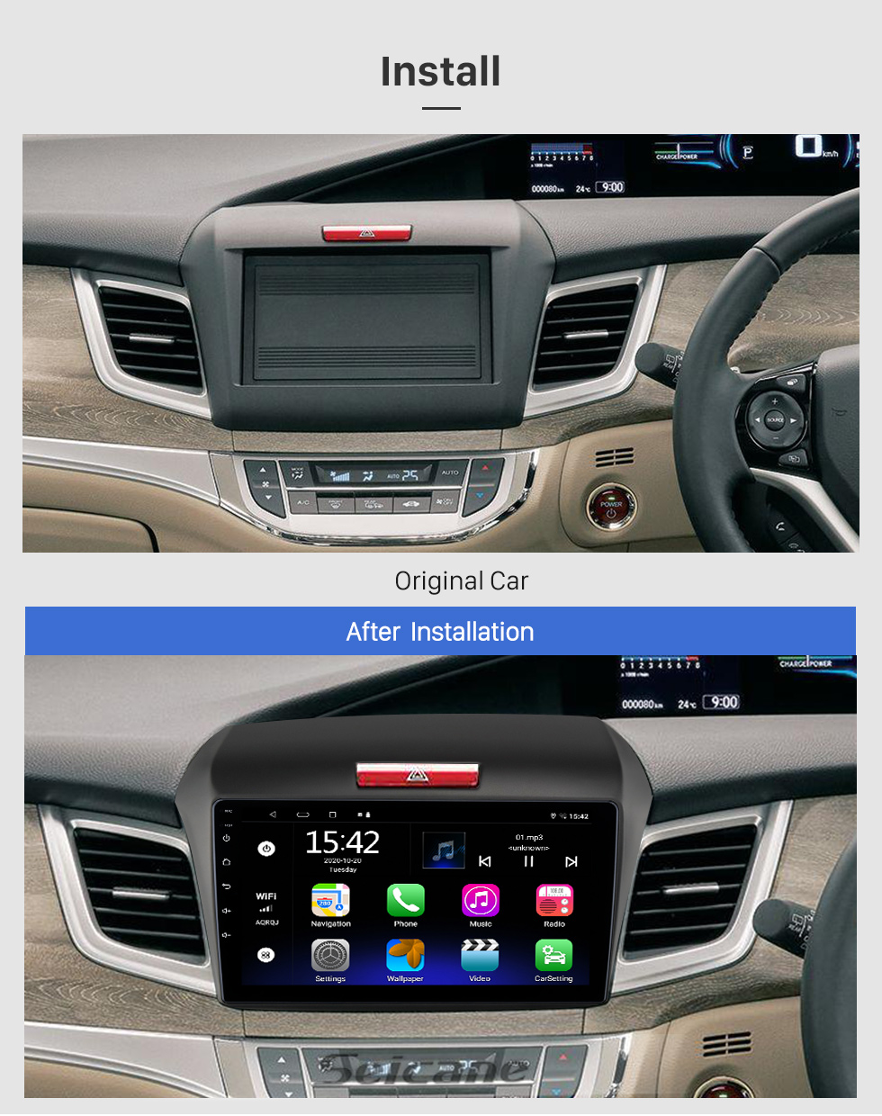 Seicane 9 inch Android 10.0 For HONDA JADE RHD 2013 Radio GPS Navigation System with HD Touchscreen Bluetooth Carplay support OBD2 Seicane 9 inch Android 10.0 For HONDA JADE RHD 2013 Radio GPS Navigation System with HD Touchscreen Bluetooth Carplay support OBD2